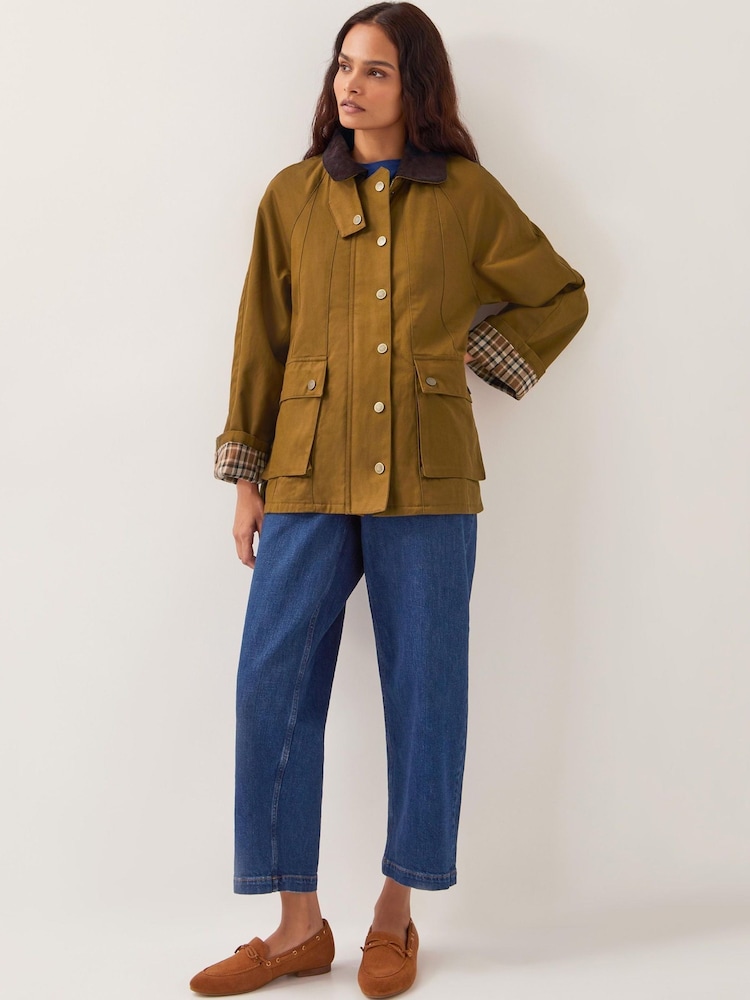 Monsoon Khaki Rosie Corduroy Collar Barn Jacket - Image 1 of 5