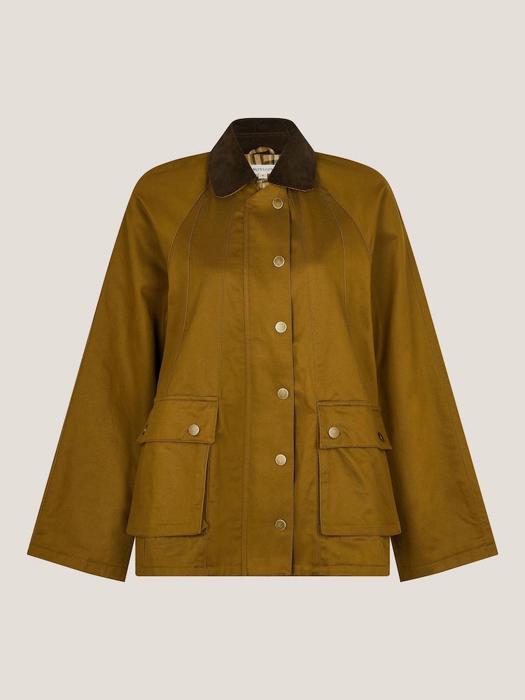 Monsoon Khaki Rosie Corduroy Collar Barn Jacket - Image 5 of 5
