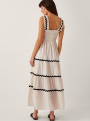 Monsoon Natural Tabitha Sleeveless Smocked Midi Dress - Image 2 of 5