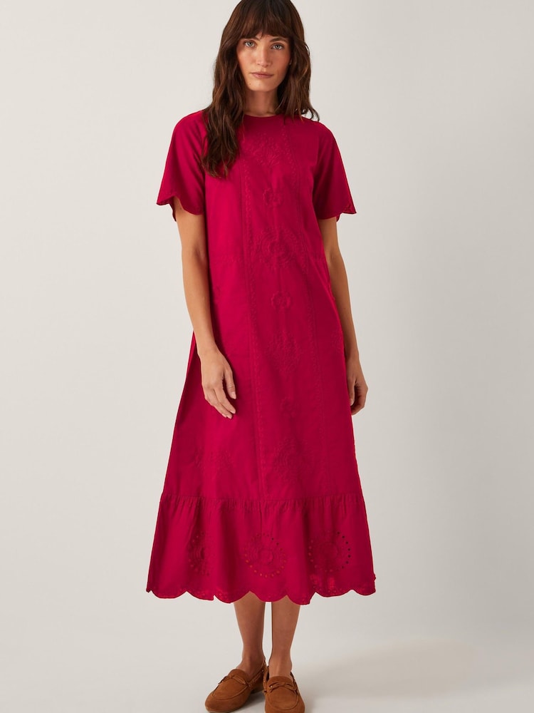 Monsoon Orla Short Sleeve Broderie Midi Dress - Imagen 1 de 5 Monsoon Orla Short Sleeve Broderie Midi Dress - Imagen 1 de 5