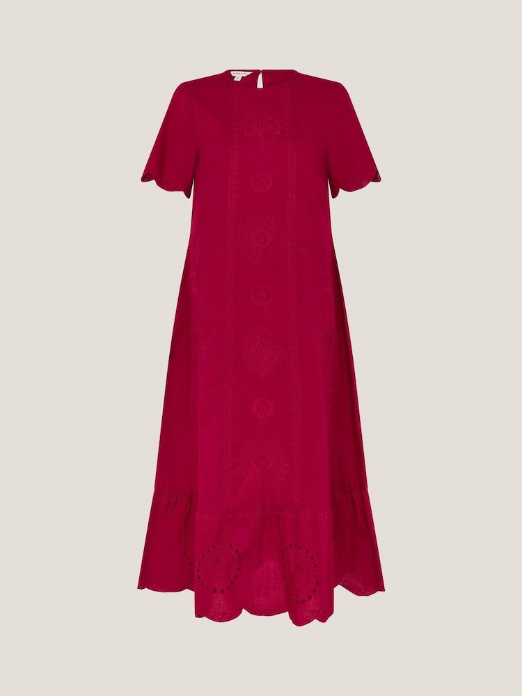 Monsoon Orla Short Sleeve Broderie Midi Dress - Imagen 5 de 5 Monsoon Orla Short Sleeve Broderie Midi Dress - Imagen 5 de 5