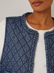 Monsoon Blue Martha Quilted Waistcoat - Image 2 of 5