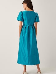 Monsoon Blue Sandra Puff Sleeve Midi Dress - Image 3 of 5