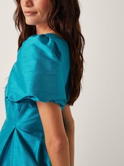 Monsoon Blue Sandra Puff Sleeve Midi Dress - Image 4 of 5