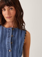 Monsoon Ottilie Stripe Denim Midi Dress - Изображение 2 из 5