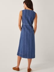 Monsoon Ottilie Stripe Denim Midi Dress - Изображение 3 из 5