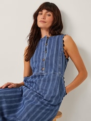 Monsoon Ottilie Stripe Denim Midi Dress - Изображение 4 из 5