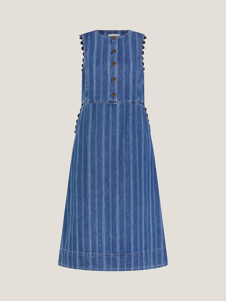 Monsoon Ottilie Stripe Denim Midi Dress - Изображение 5 из 5