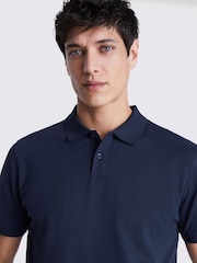 MOSS Navy Pique Polo Shirt - Image 3 of 3