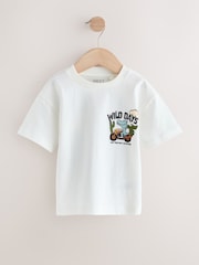 White Dinosaur Oversized Short Sleeve Back Print T-Shirt (3mths-7yrs) - Image 1 of 4