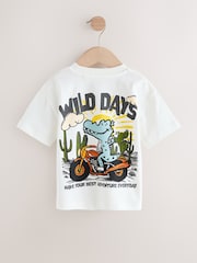 White Dinosaur Oversized Short Sleeve Back Print T-Shirt (3mths-7yrs) - Image 2 of 4