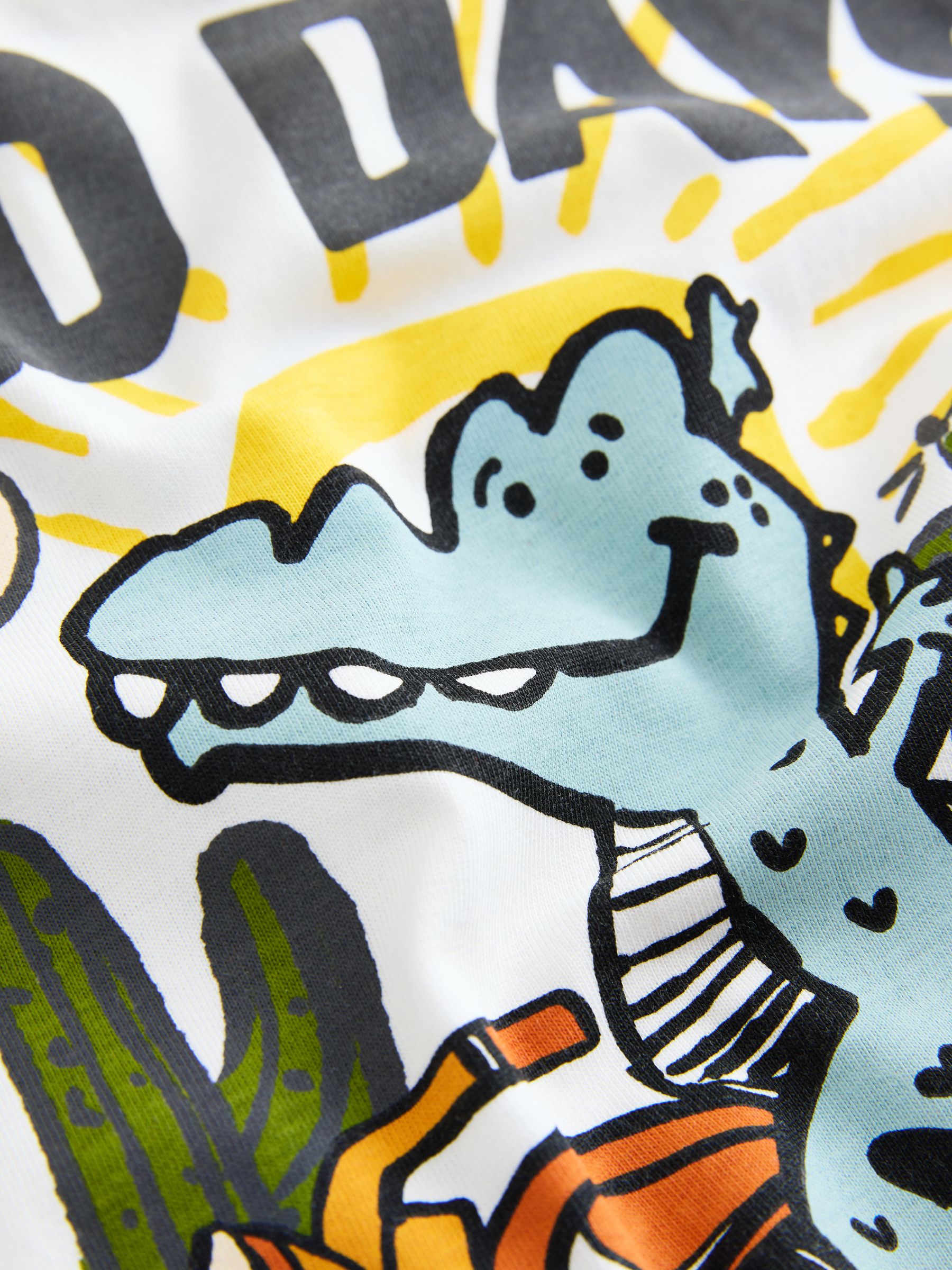 Buy White Dinosaur Oversized Short Sleeve Back Print T-Shirt