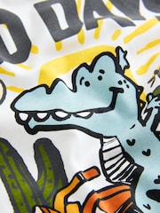 White Dinosaur Oversized Short Sleeve Back Print T-Shirt (3mths-7yrs) - Image 3 of 4