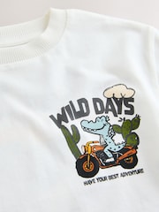 White Dinosaur Oversized Short Sleeve Back Print T-Shirt (3mths-7yrs) - Image 4 of 4