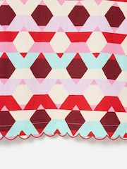 Oliver Bonas Red Geometric Scalloped Top - Image 5 of 5