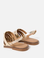 Oliver Bonas Gold Metallic Leather Gladiator Sandals - Image 5 of 6