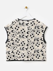 Oliver Bonas Black Crochet Button Up Waistcoat - Image 2 of 5