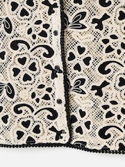 Oliver Bonas Black Crochet Button Up Waistcoat - Image 5 of 5