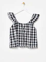 Blusa Oliver Bonas com babados xadrez xadrez - Imagem 1 de 5