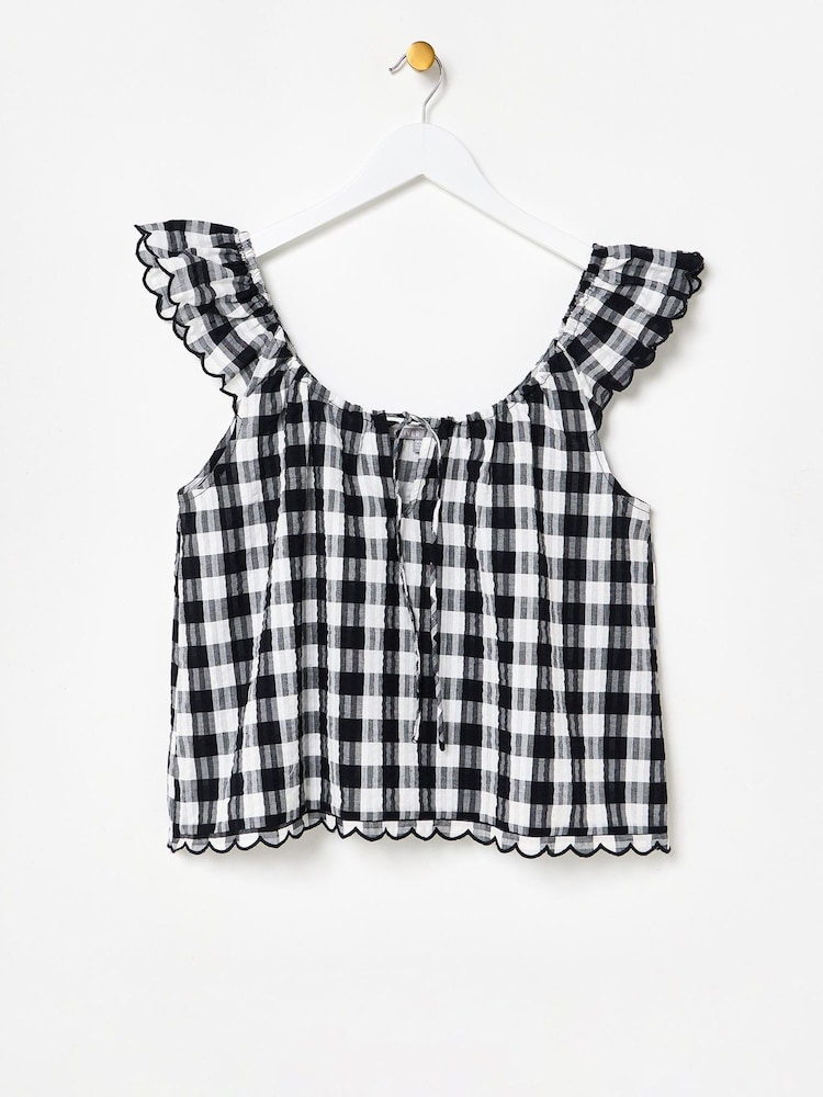 Blusa Oliver Bonas com babados xadrez xadrez - Imagem 1 de 5