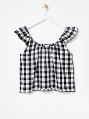 Blusa Oliver Bonas com babados xadrez xadrez - Imagem 2 de 5