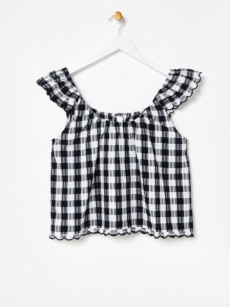 Blusa Oliver Bonas com babados xadrez xadrez - Imagem 2 de 5