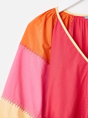 Oliver Bonas Pink Patchwork Tie Waist Mini Dress - Image 4 of 6