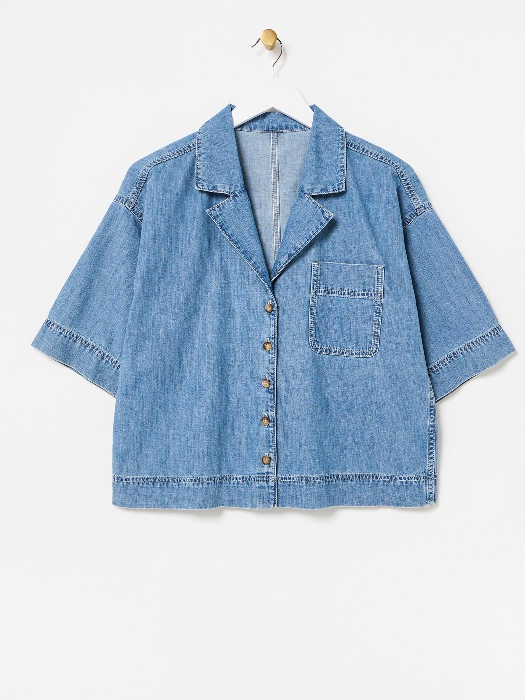 Buy Oliver Bonas Blue Denim Short Sleeve Shirt from Next USA