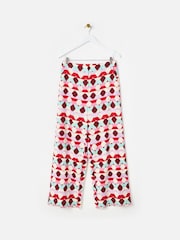 Oliver Bonas Red Geometric Wide Leg Trousers - Image 1 of 5