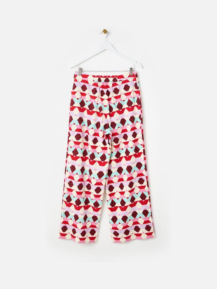 Oliver Bonas Red Geometric Wide Leg Trousers - Image 2 of 5 Oliver Bonas Red Geometric Wide Leg Trousers - Image 2 of 5