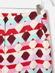 Oliver Bonas Red Geometric Wide Leg Trousers - Image 4 of 5