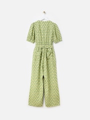 Oliver Bonas Green Sunburst Print Tie Waist Jumpsuit - Image 2 of 6
