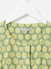 Oliver Bonas Green Sunburst Print Tie Waist Jumpsuit - Image 3 of 6