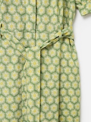Oliver Bonas Green Sunburst Print Tie Waist Jumpsuit - Image 5 of 6