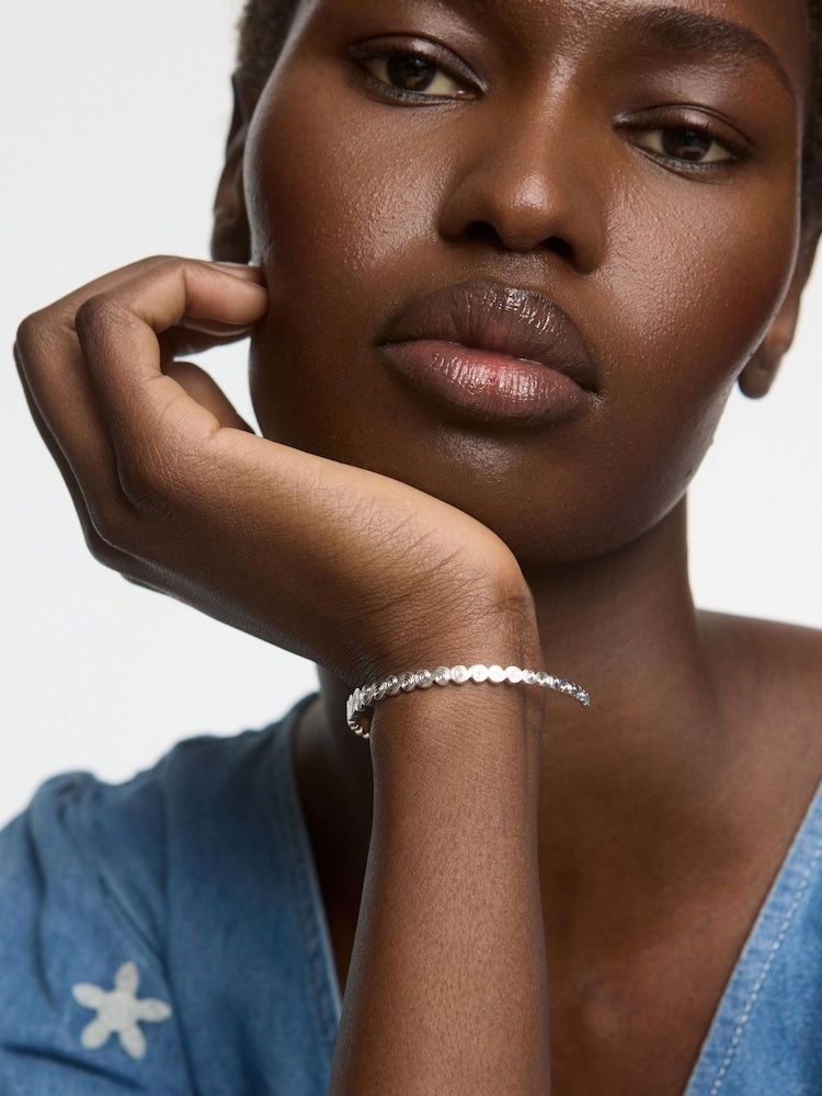 Oliver Bonas Silver Tone Clodagh Engraved Swirl Bangle - Image 4 of 4