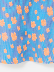 Oliver Bonas Blue Floral Print Jacquard Square Neck Midi Dress - Image 7 of 7