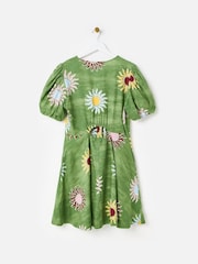Oliver Bonas Green Summer Sun Linen Blend Mini Dress - Image 2 of 6