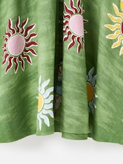 Oliver Bonas Green Summer Sun Linen Blend Mini Dress - Image 6 of 6