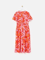 Oliver Bonas Abstract Floral Print Puff Sleeve Midi Dress - Imagen 4 de 7