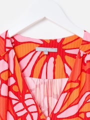 Oliver Bonas Abstract Floral Print Puff Sleeve Midi Dress - Imagen 5 de 7