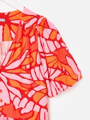 Oliver Bonas Abstract Floral Print Puff Sleeve Midi Dress - Imagen 6 de 7