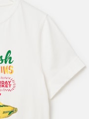 Oliver Bonas White Beaded Banana Graphic Print T-Shirt - Image 4 of 6