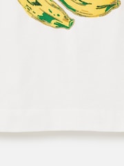 Oliver Bonas White Beaded Banana Graphic Print T-Shirt - Image 5 of 6