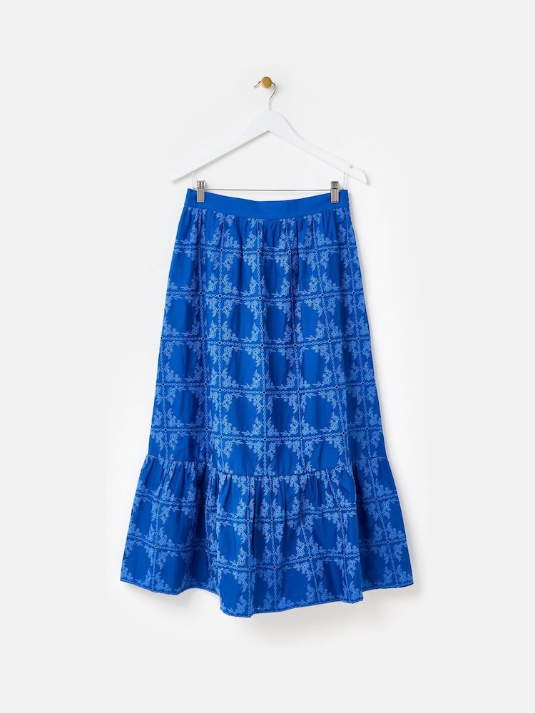 Oliver Bonas Floral Print Broderie Tile Midi Skirt - Bild 1 von 5 Oliver Bonas Floral Print Broderie Tile Midi Skirt - Bild 1 von 5
