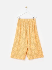 Oliver Bonas Orange Sunburst Print Cropped Wide Leg Trousers - Image 2 of 5