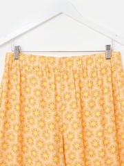 Oliver Bonas Orange Sunburst Print Cropped Wide Leg Trousers - Image 3 of 5