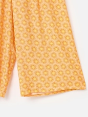 Oliver Bonas Orange Sunburst Print Cropped Wide Leg Trousers - Image 8 of 8