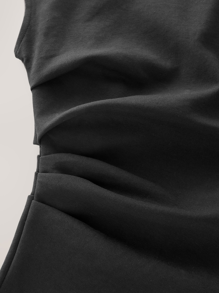 Black Jersey Drape T-Shirt - Image 2 of 3 Black Jersey Drape T-Shirt - Image 2 of 3