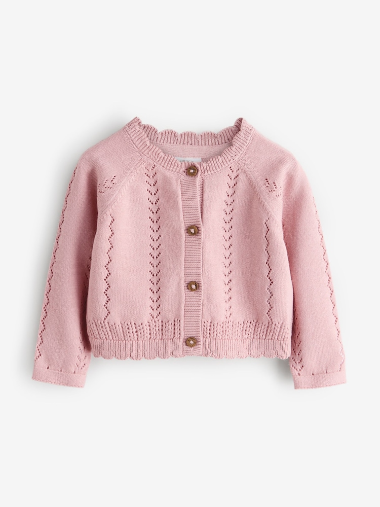 Pink Pointelle Petite Cardigan - Image 1 of 1