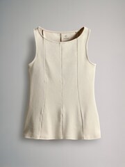 The Set Black/Neutral/Stone 3 Pack Sleeveless Peplum Tops - Image 9 of 13